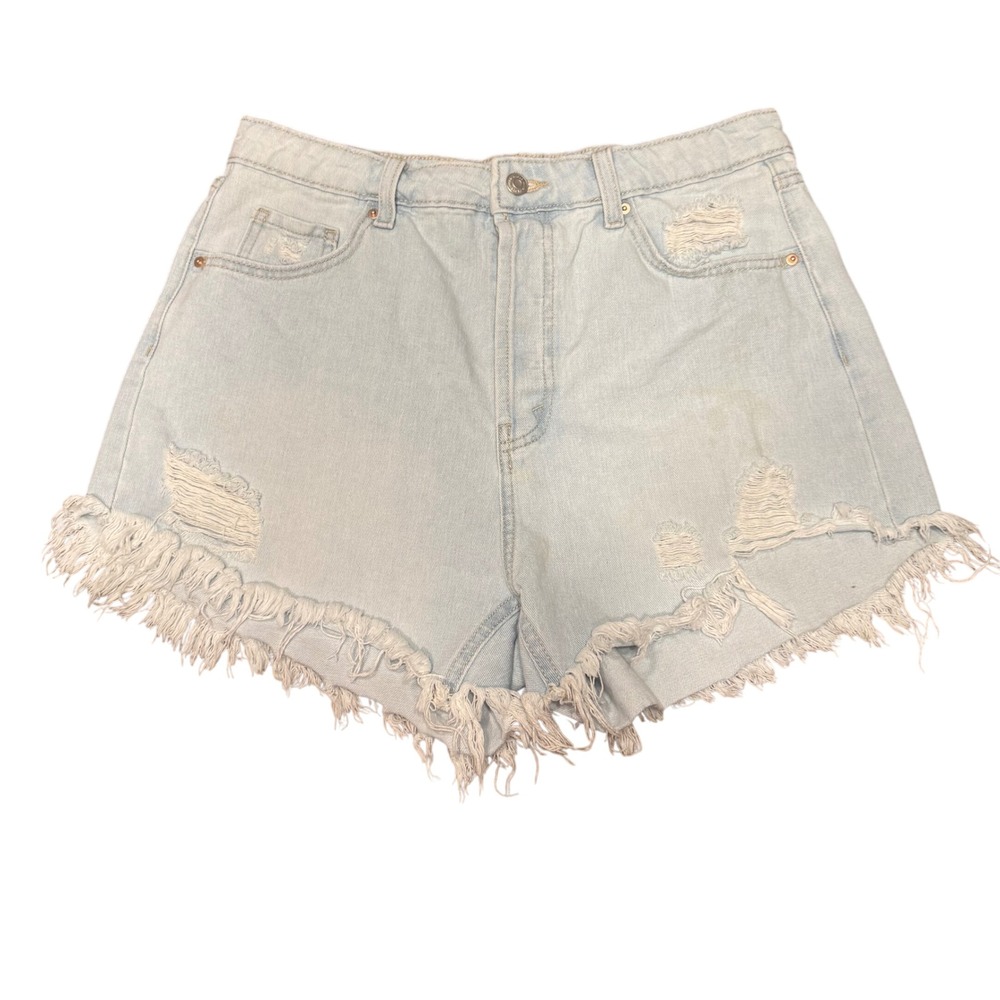 Wild Fable‎ Womens Size 12 Light Wash Distressed Frayed Hem Denim Shorts